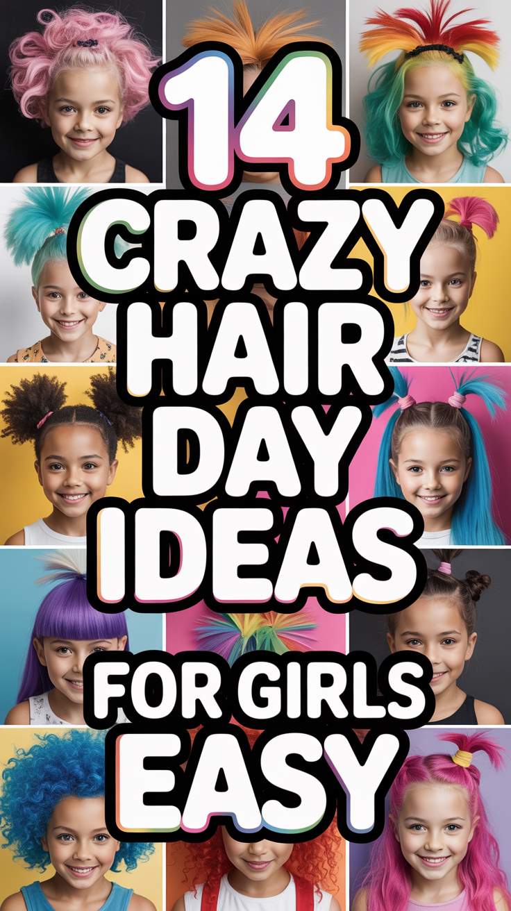 ✨ 14 Crazy Hair Day Ideas For Girls Easy