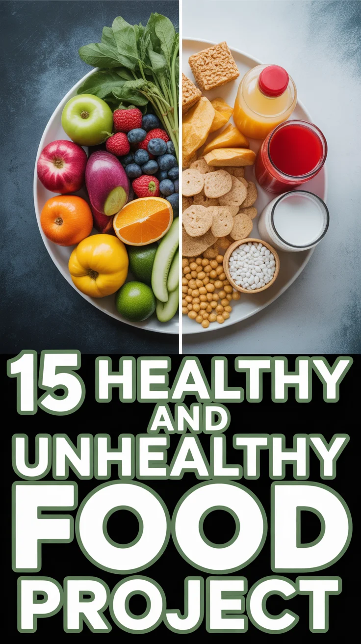 🍏 15 Healthy And Unhealthy Food Project