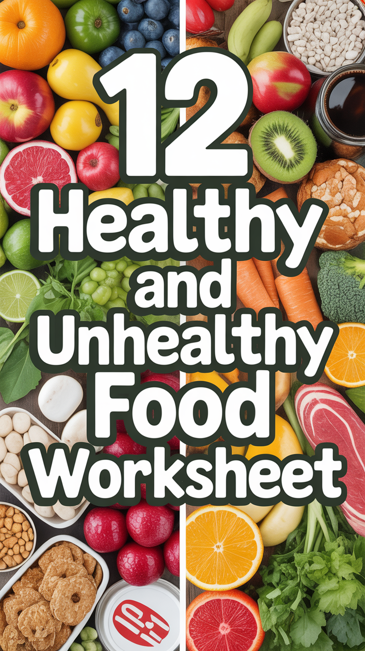 🍎 12 Healthy And Unhealthy Food Worksheet