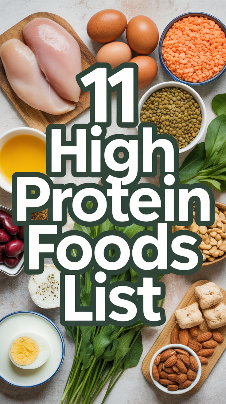 💪 11 High Protein Foods List