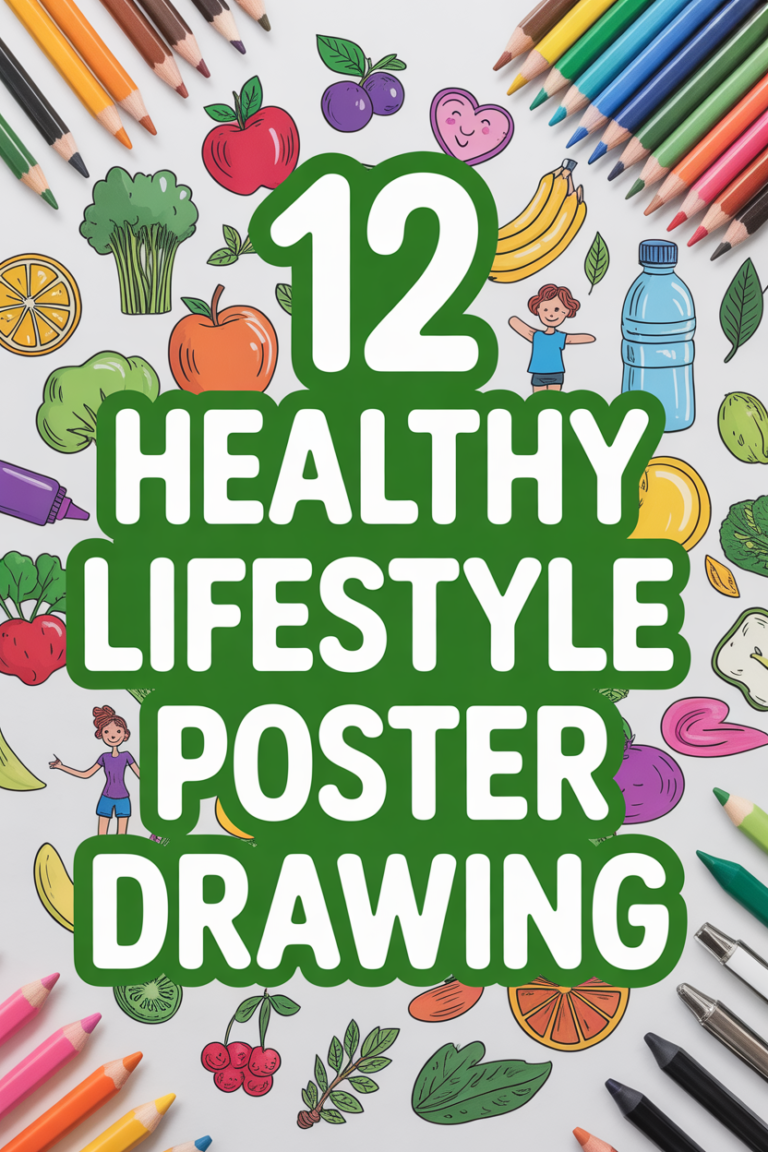 ✨ 12 Healthy Lifestyle Poster Drawing