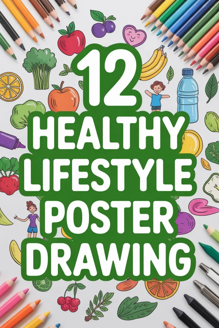 ✨ 12 Healthy Lifestyle Poster Drawing