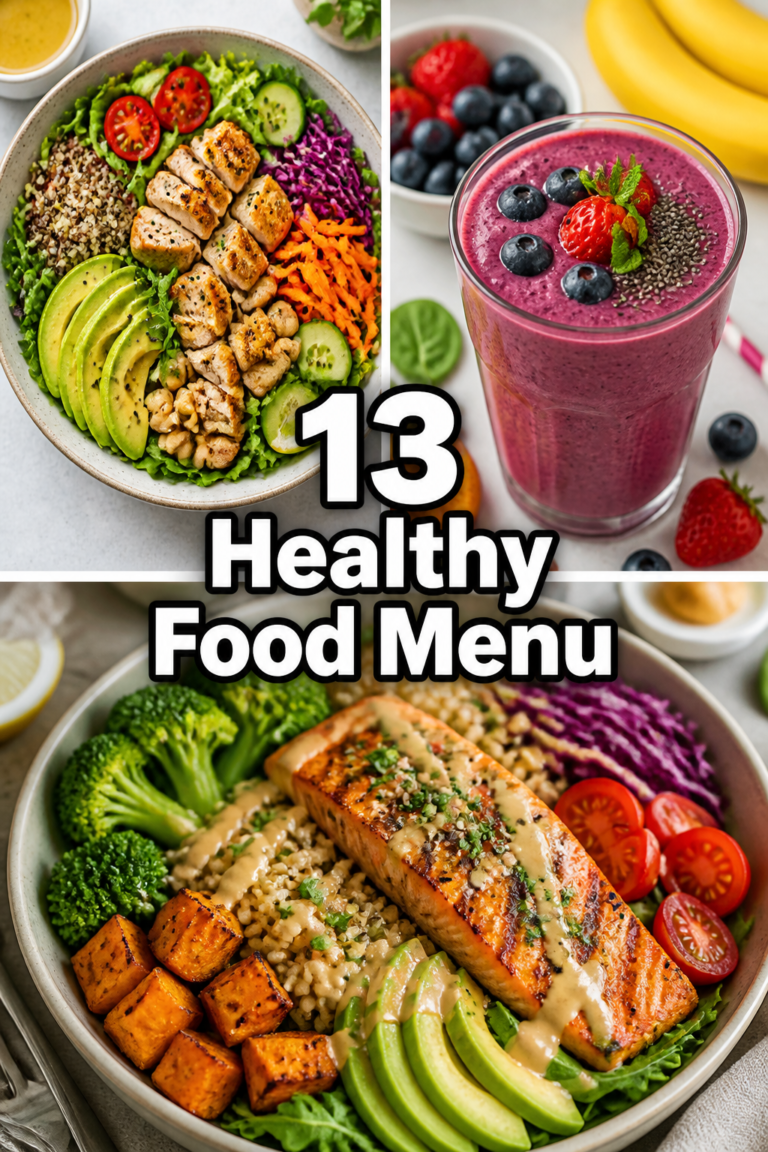 🌱 13 Healthy Food Menu