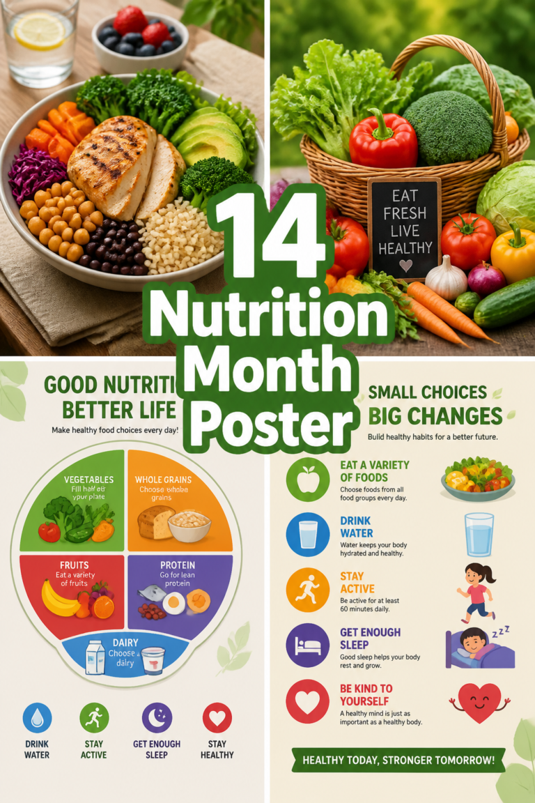 🥦 14 Nutrition Month Poster